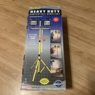 BAYCO HEAVY DUTY CONVERTIBLE WORKLIGHT TRIPOD 1000 WATT HALOGEN LIGHT #HL-1005