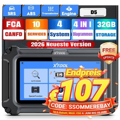 XTOOL D5 Profi KFZ Auto OBD2 Diagnosegerät Scanner 10 Service 4 System 32GB TPMS