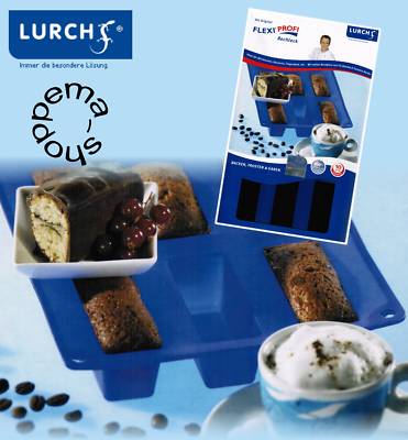 LURCH Silikon Backform Kuchenform Mini Kastenform 17 cm x 30 cm Blau 9 Kuchen