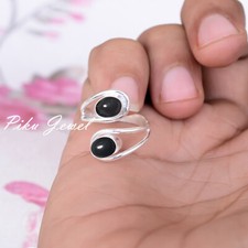 Black Onyx Natural Gemstone Ring 925 Sterling Silver Family Celebration Jewelry