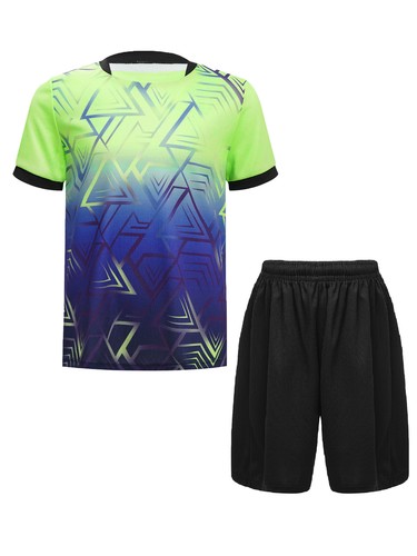 Kids Boys Short Sleeve T-shirt Drawstring Elastic Waistband Shorts Sports Suit - Picture 76 of 143
