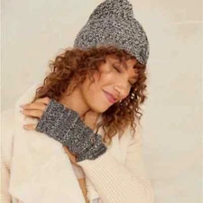 NWT Rebecca Minkoff Gray Hat and Arm Warmer