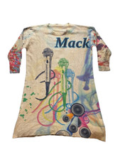 Mack Dress Womens 4XL Rainbow Graffiti Microphones Art Artsy Sweater Knit NWOT