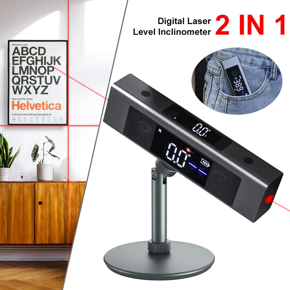Digital Laser Level Inclinometer Laser Protractor Angle Ruler Dual-Screen Type-C