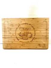 Royal Craftwood Large Cheese Board with Cutlery Set, 16.5" x 11" x 1", PreOwned