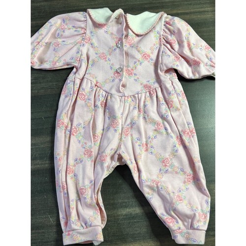 Vintage Carter's Floral Romper Vintage Baby Girl Outfit Pink Roses 6 Months - Picture 6 of 7