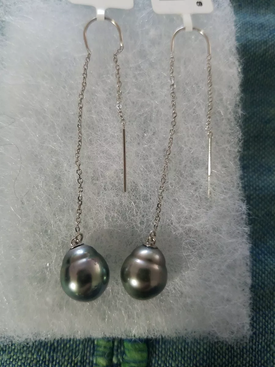 Masako 14k Yellow Gold 6 8mm White Grey Pearl Earrings Screw
