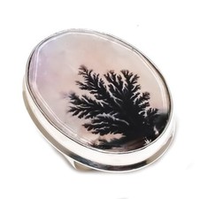 Natural Dendrite Opal Gemstone 925 Sterling Silver Jewelry Ring Size 8 Gift N028