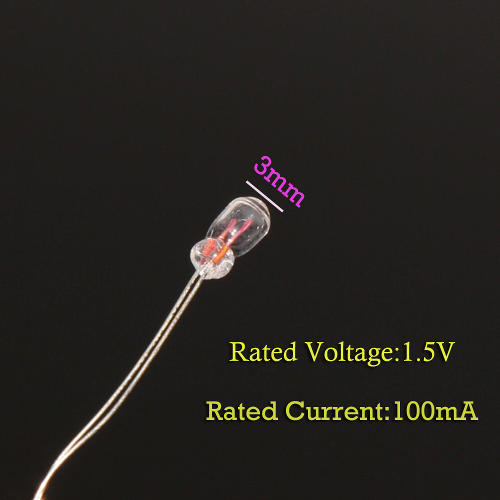 G40 Bulb 100pcs Clear 2.5mm Mini - 12V 40mA Warm White - Perfect For Model Lighting & DIY Crafts Grain Of Wheat Bulbs - Foto 7