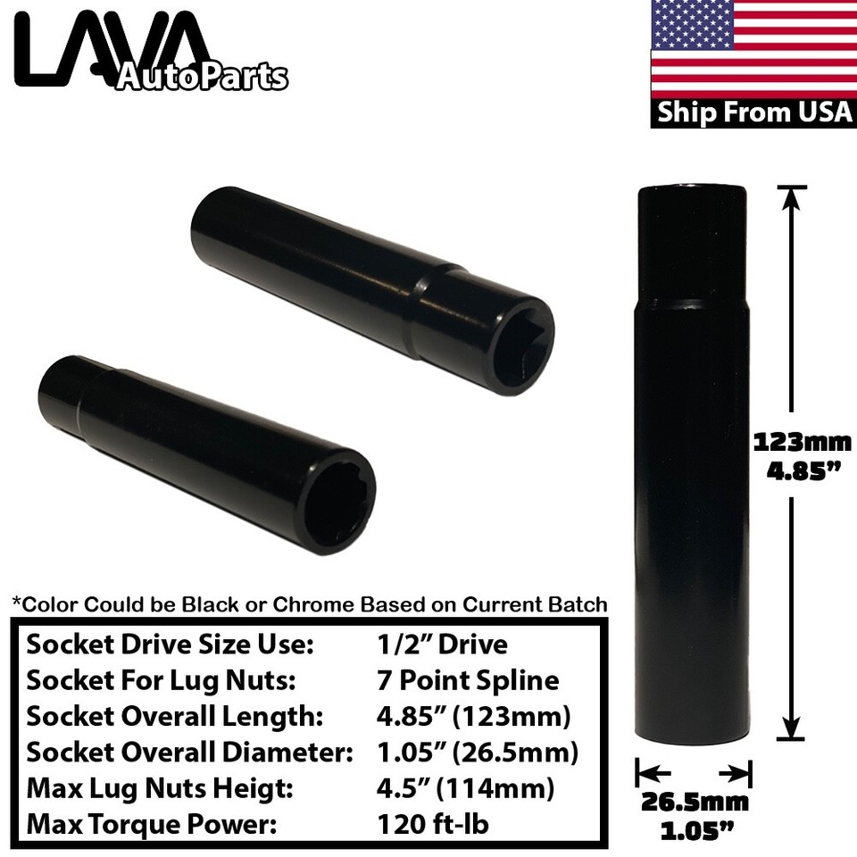 Tacoma Black Acorn Lug Nuts for Aftermarket Wheels; M14x1.5; Set of 24 (24-26 Tacoma) - Free Shipping
