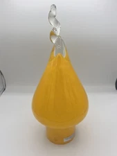 Blown Art Glass Lemon Yellow  Table Lamp Rare