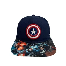 Marvel Captain America Ball Cap Hat Original Snapback Bioworld Big Logo AOP