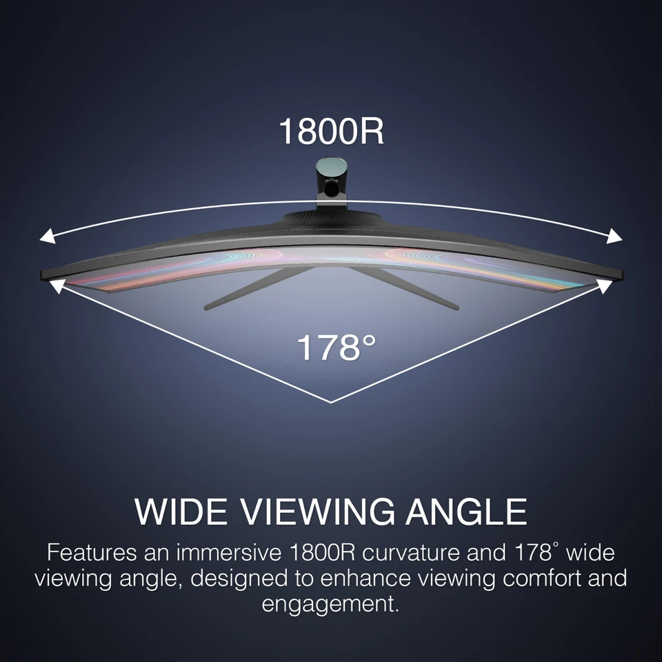 Packard Bell 34" 1800R Curved Ultrawide Monitor, 3440x1440 QHD, 165Hz, VESA - Image 3 of 4
