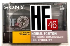 SONY HF 46 vintage audio cassette blank tape sealed Made in Japan Type I