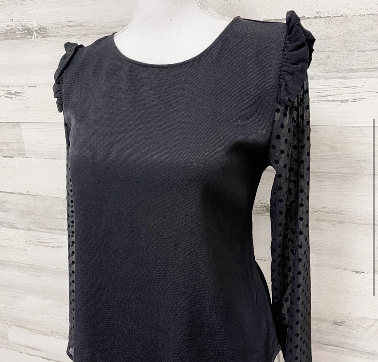 Zara Basic Collection Frilled Polka Dot Blouse Si… - image 4