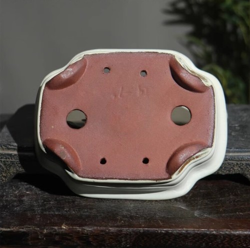7" Large Quality Bonsai Pot Glazed Rectangular/Oval Chinese Purple Sand Ceramic - Picture 6 of 32