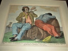 ANTIQUE HAND COLOURED COPPER ENGRAVING DATED 1796 TITLED OLD OAK & SAPLIN RARE