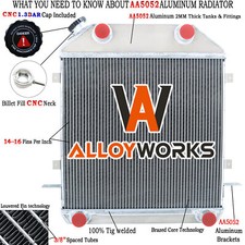 3 Row Aluminum Radiator For 1939 1940 Ford Deluxe Pickup Flathead Engine