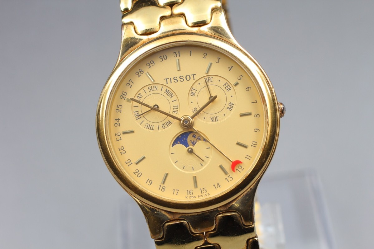 Tissot Triple Calendar K255 Gold Pointer Date Moonphase