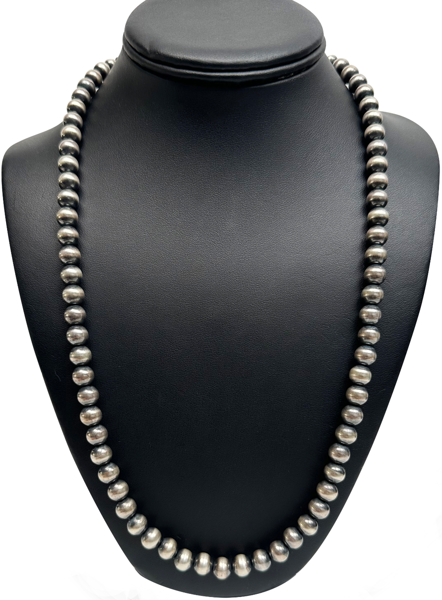 Native American 8mm Sterling Silver Navajo Pearls 24