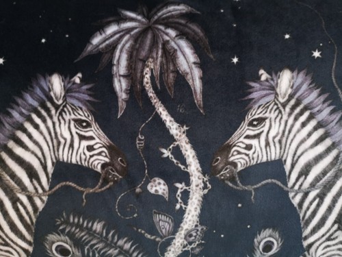 Emma J Shipley LOST WORLD NAVY VELVET cushion *POLYESTER PAD* 67cm x 40cm approx - Picture 2 of 9