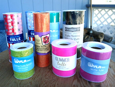 8 Rolls Tulle-Matte-Glitter-Metallic-3" 6" Wide-133 yds Total-Brand New-Crafts