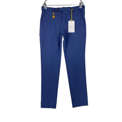 MANUEL RITZ Mens Dark Blue Slim Fit Chino Pants Trousers EUR 50 W34