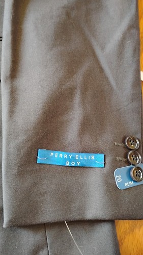 NWT PERRY ELLIS BOY SLIM SUIT JACKET BLAZER, GRAY COLOR ,SIZE 20 - Picture 4 of 11