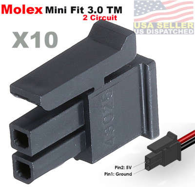  Molex (Pack of 10) Female Housing Receptacle Plug 2 Position, Micro-Fit 3.0  