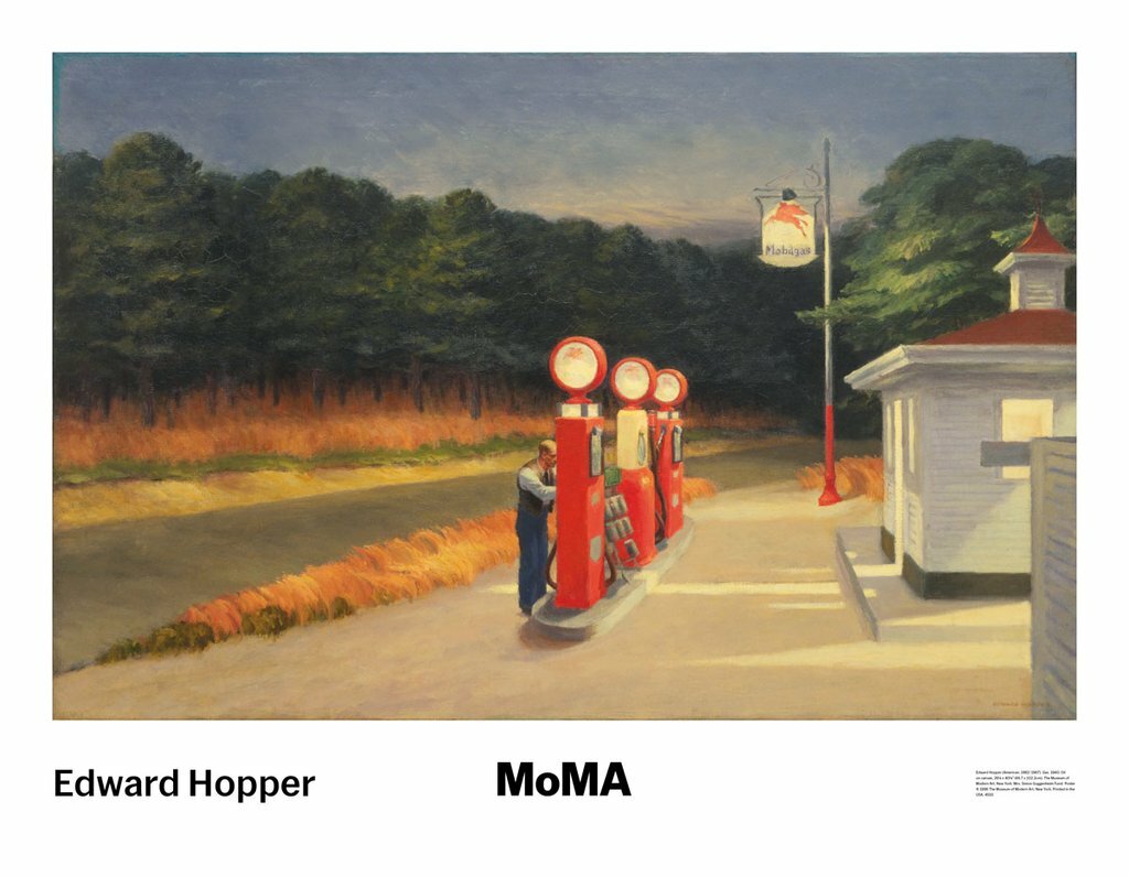 Gas, 1940 by Edward Hopper Landscape Mobil Pump Station Art Print