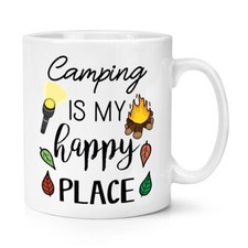Camping Is My Happy Place 10oz Mug Cup Festival Tent Camper Dad Fathers Day