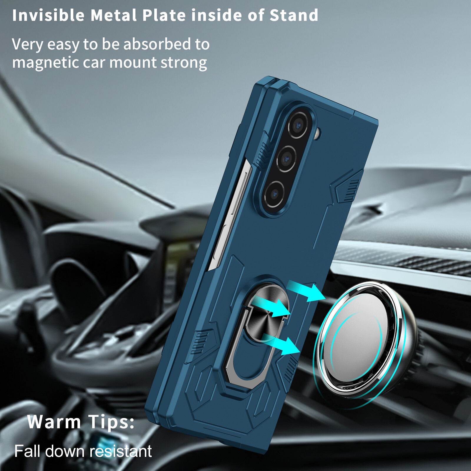 Ring Stand Case Hybrid Shockproof Slim Cover For Samsung Galaxy Z Fold 6 5 4 3 2-image