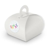 Itenga Set Kids M28 24X Geschenkbox Karton Mit Griff Weiß Und Stickerbogen
