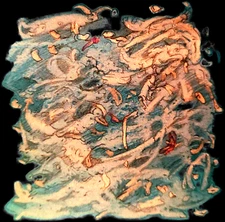 Surrealist, Impressionist, pastel drawing -Tornado