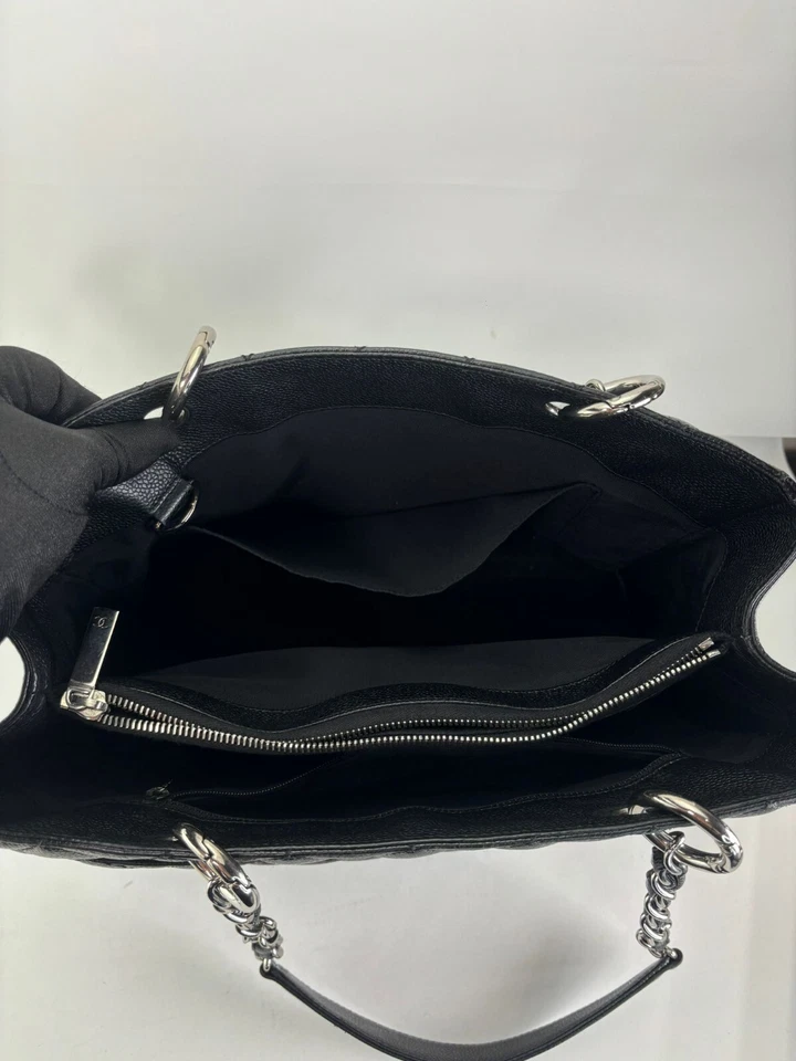 Auténtico Bolso de Hombro Chanel CC Grand Shopping GST Cuero Caviar Negro Foto 4 de 4