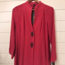 NWT - IC By CONNIE K Women's 9182J TWO BUTTON LOOSE 3/4 SLEEVE Red BLAZER - S