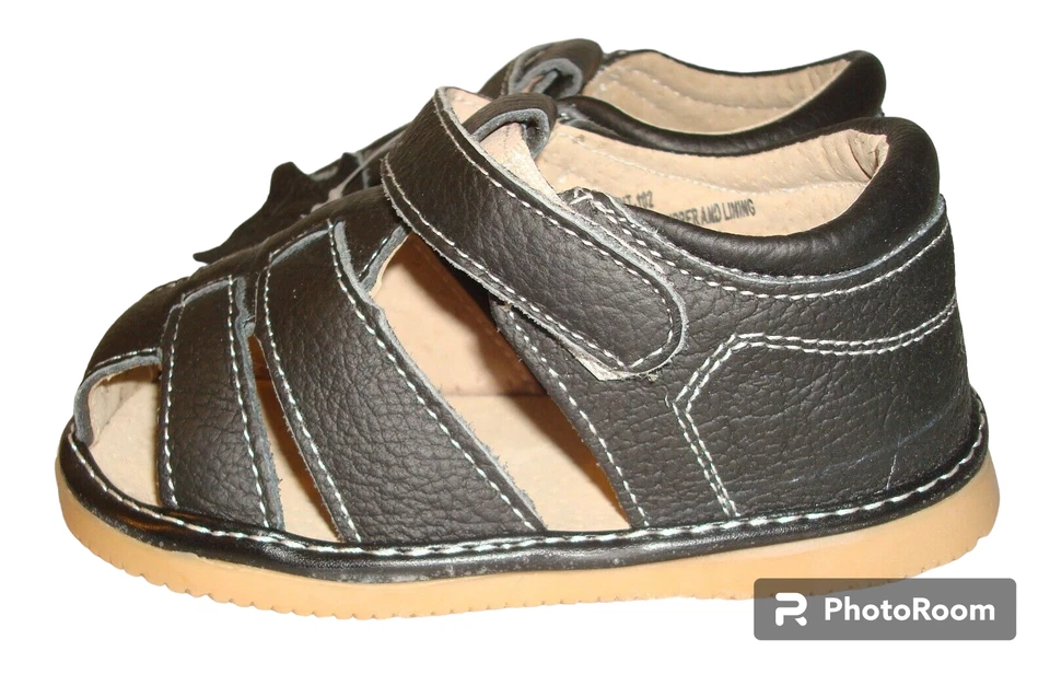 Style K-31 Infant Boys Fisherman Sandal Black Memory Foam Genuine Leather Upper - Image 3 of 4
