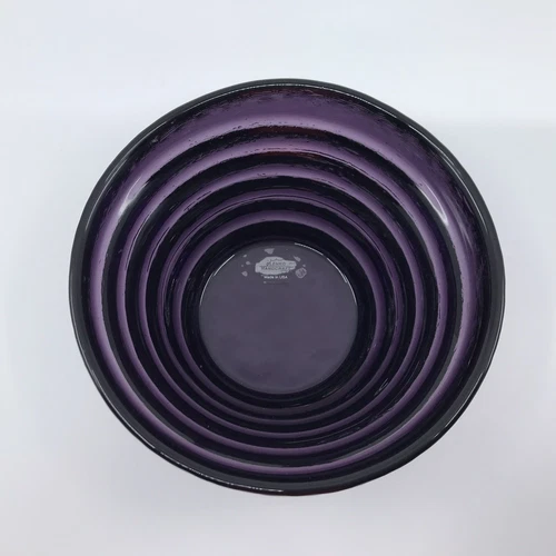 BLENKO Glass Co Pyramid Step Bowl 6.5" Amethyst Model 96085 - Trey Gott W/label