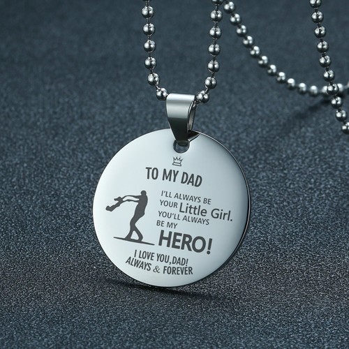 Men Necklace Dog Tag Coin Pendant 