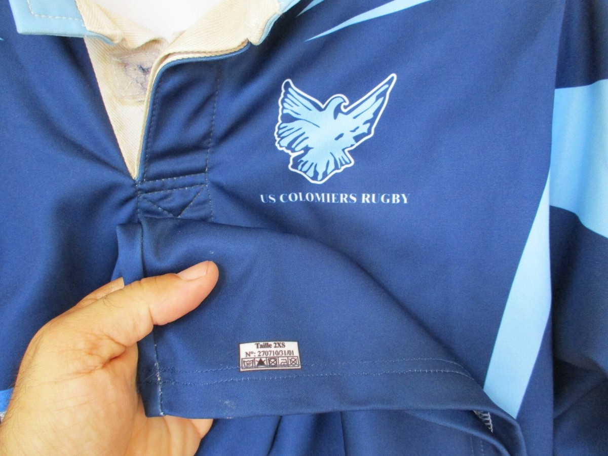 Maillot Rugby US Colomiers - Kipsta, Domicile Bleu, Vintage, Taille 14 Ans (XXS)