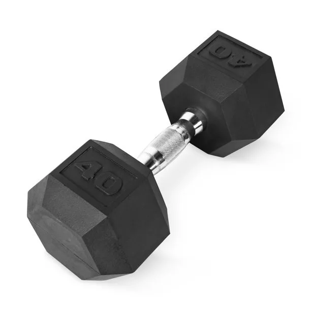 Dumbbells Rubber Coated Hex Dumbbells Set Of 2 40 Lb Pair 80 LBS