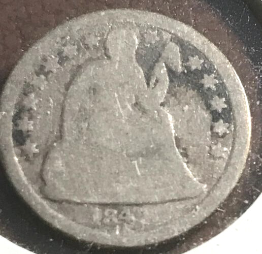 elf Seated Liberty Dime 1842   t42