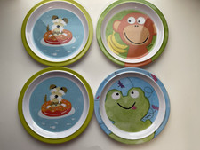 Citrus Grove Melamine Animal Plate Set 4 Kids Dinnerware Diameter 8.5 inches