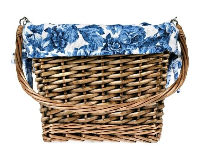 Pioneer Woman ~ Woven ~ WILLOW ~ Handled Basket ~ HERITAGE FLORAL Fabric Liner - Image 4 of 4