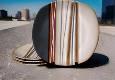 4 Home Trends Better Homes & Garden Bazaar Brown Dinner Plates 11" EUC