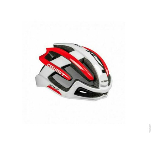 CASCO BICI DA CORSA CICLISMO GIST VOLO BIANCO ROSSO CON RETINA ANTI INSETTI  | eBay