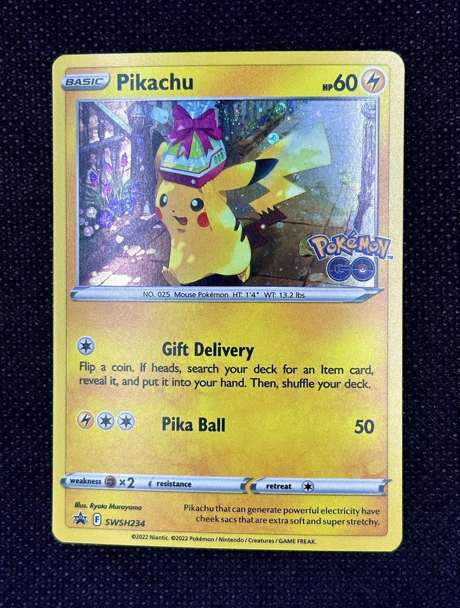 Pikachu SWSH234 Pokemon GO Cosmos Holo Black Star Promo Pokemon