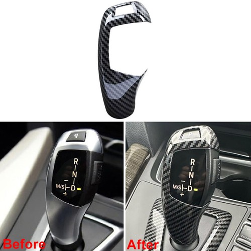 RHD Gear Shift Knob Cover Trim Carbon Fiber Black For BMW F10 F18 X3 F25 X4 F26 - Picture 4 of 9