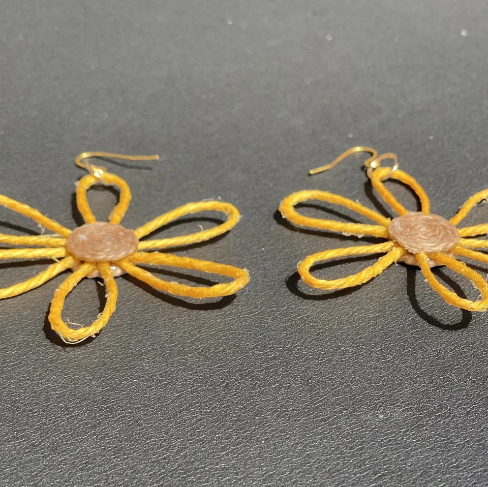 Daisy Earrings Handmade Flower Boho Jewelry Simple Dainty Dangle Statement 2025 - Image 2 of 4