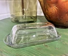 Anchor Hocking Presence Glass Butter Dish Clear Domed Lid Vintage Kitchen